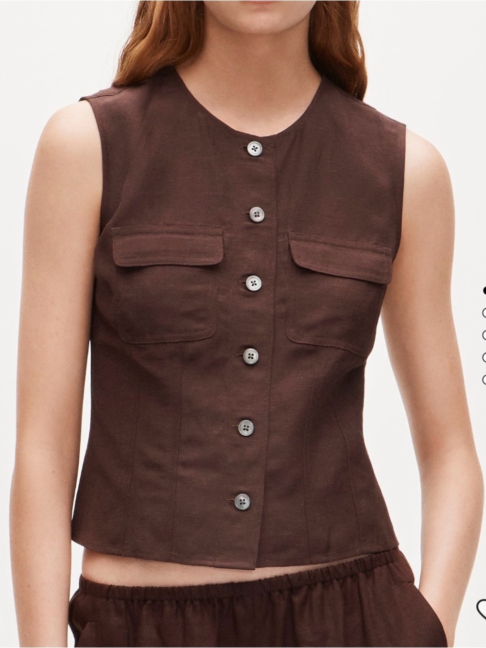 J. Crew utility button up top in Gramercy blend walnut brown
